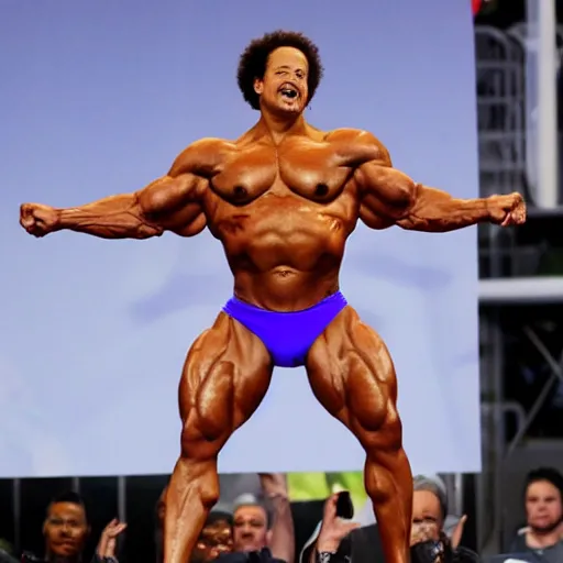 Prompt: Eric Andre!! as a Body Builder, Olympics Ceremony, 4K