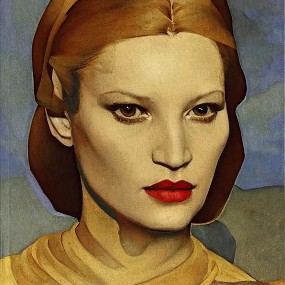 Image similar to gena rowlands by Annie Swynnerton and Nicholas Roerich and Vermeer, strong dramatic, cinematic lighting, ornate crown, lost civilizations, smooth, sharp focus, extremely detailed