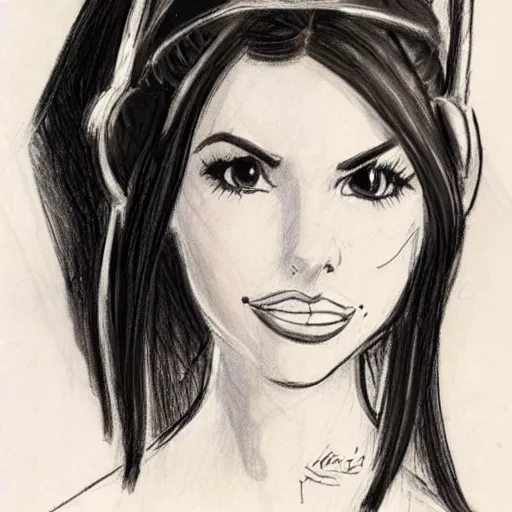 Image similar to milt kahl sketch of victoria justice as princess padme from star wars episode 3