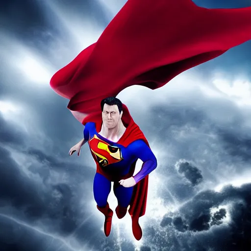 Prompt: if Neil Fingleton was Superman, cinematic, epic, cool, photo realistic, 4k, high detail