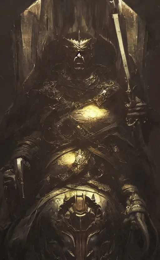 Image similar to « beautiful hyperrealistic portrait of dark lord on the throne by greg rutkowski, very detailed, trending on artstation, unreal engine »