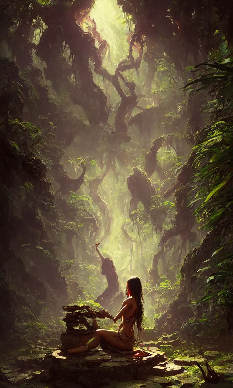 Image similar to The Ayahuasca Spirit, by Greg Rutkowski