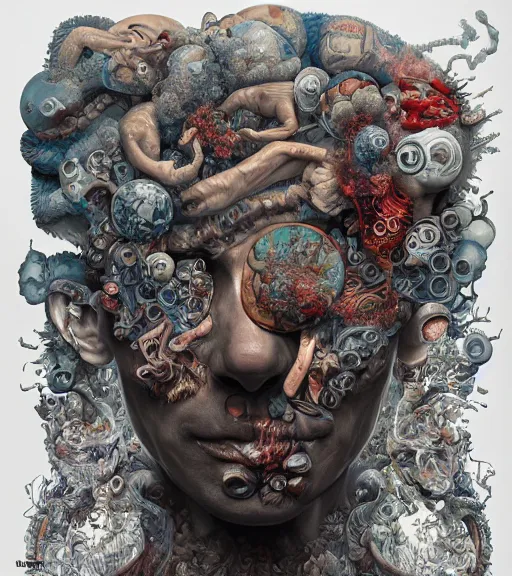 Prompt: mental alchemy by dariusz zawadzki, kenneth blom, mental alchemy, james jean, pablo amaringo, naudline pierre, contemporary art, hyper detailed