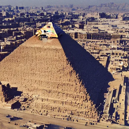 Prompt: pyramid of giza replaced by a large shopping mall, egypt, 2 0 2 2