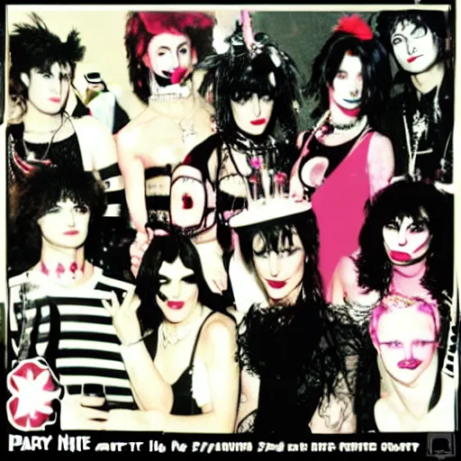 Prompt: party in the style of siouxsie sioux