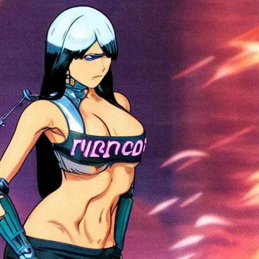 Prompt: nico robin is a cyberpunk cyborg