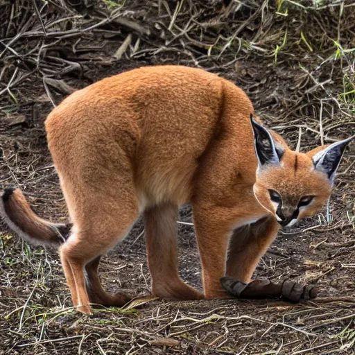 Image similar to Caracal eats dumplings