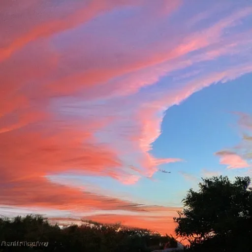 Image similar to sunset clouds in shape of a gigantic angel face