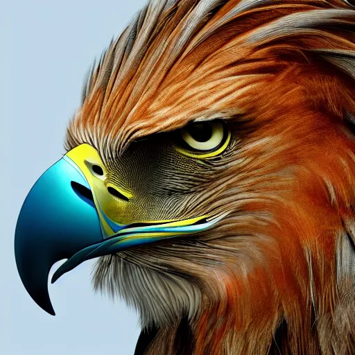 Image similar to profile of an eagle lion!! hybrid, bold natural colors, masterpiece, trending on artstation, photograph