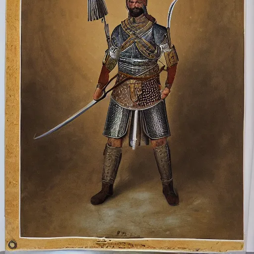 Prompt: portrait of a Islamic warrior, ready for battle, epic, highly detailed