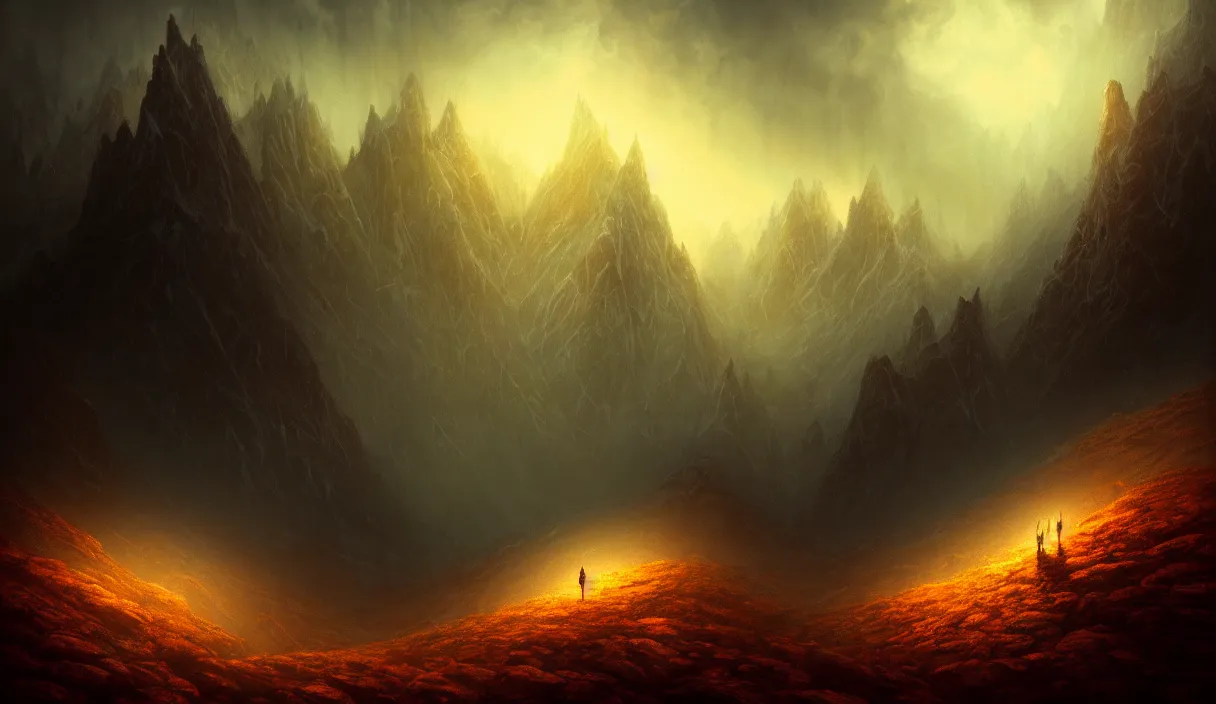 Prompt: epic professional digital art of hungry eyes, ambient amber light, painted, mysterious, closeup cinematic mountain scene, eerie, mythic, detailed, intricate, grand, leesha hannigan, wayne haag, reyna rochin, ignacio fernandez rios, mark ryden, van herpen, artstation, cgsociety, epic, stunning, gorgeous, wow wow detail