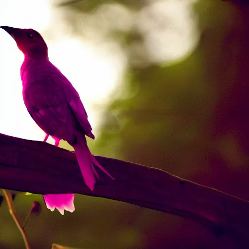 Image similar to pink bird cinematography