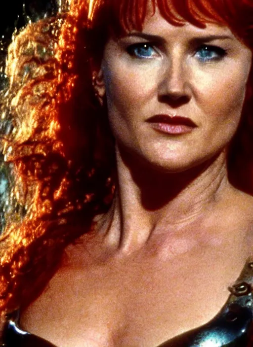 Image similar to photography lucy lawless red sonja cinematic