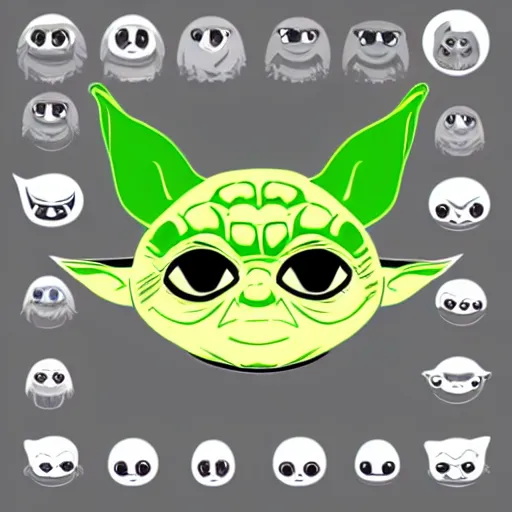 Image similar to kawaii yoda icon, trending on logopond