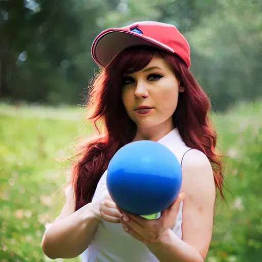 Image similar to Misty from Pokemon, Portrait photography, pokeball