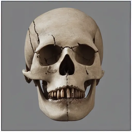 Image similar to broken human skull with only the jaw and nose