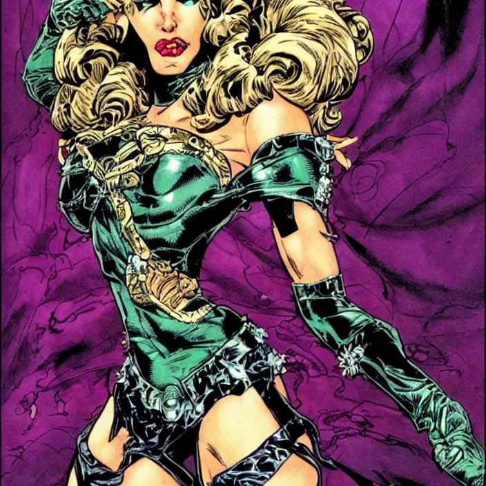 Prompt: a beautiful female super villain being evil, ultra realistic, concept art, intricate details, fierce, powers, 1 9 9 0 s comic, art by todd mcfarlane