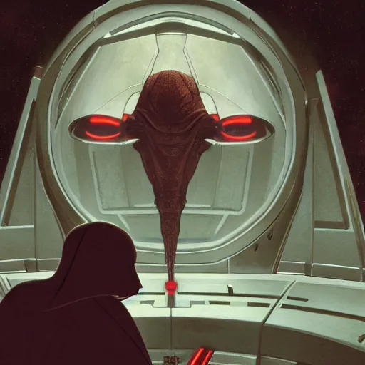 Prompt: admiral ackbar as a sith master, concept art, Ralph McQuarrie, detailed, 4k