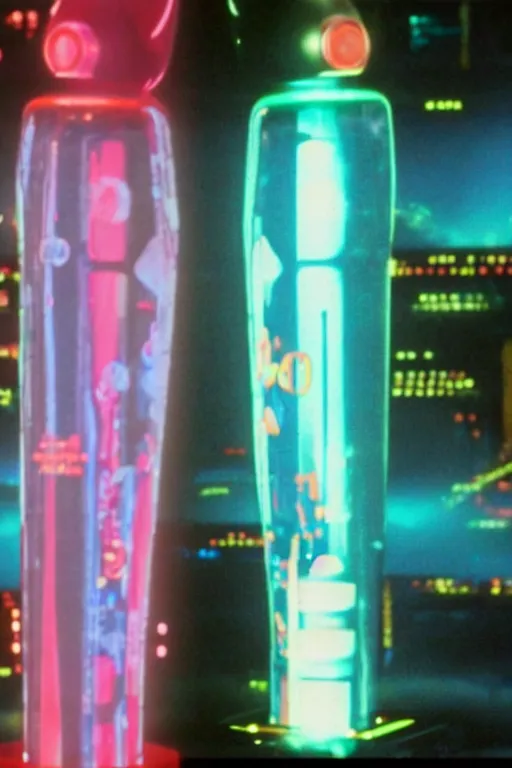 Prompt: a film still of a 1 9 8 0's lava lamp in the movie tron ( 1 9 8 2 )