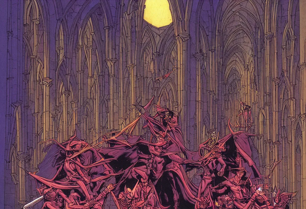 Image similar to devils in the cathedral by moebius