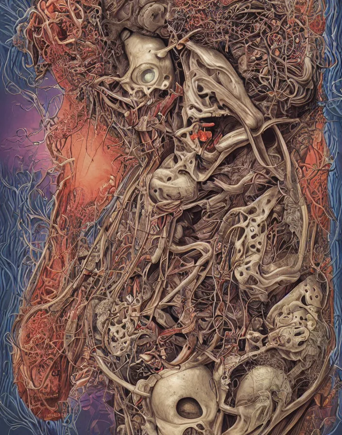 Image similar to an anatomical illustration of No-face from a medical journal by Nychos and Hannah Yata, highly detailed, high detail, 8k