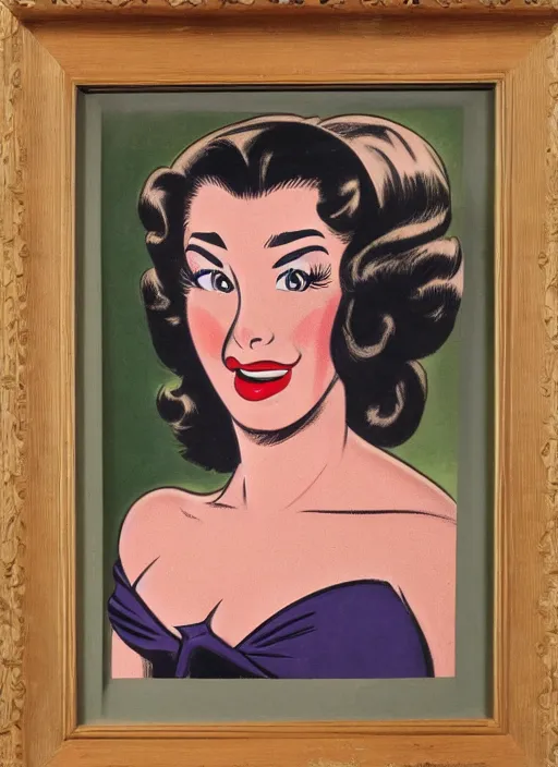 Prompt: closeup profile face portrait of a 1 9 5 0 s girl by dan decarlo, bob clampett, bill ward, max fleischer