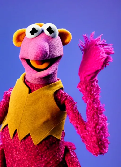 Image similar to studio portrait still of muppet!!!!! vision in avengers infinity war!!!!!! as a muppet muppet as a muppet, 8 k, studio lighting, key light,