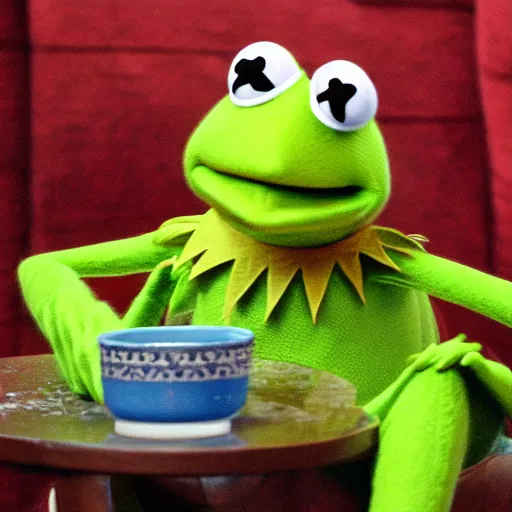 Prompt: kermit and god the conversation