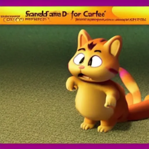 Image similar to garfield the cat as a pokemon, cgi