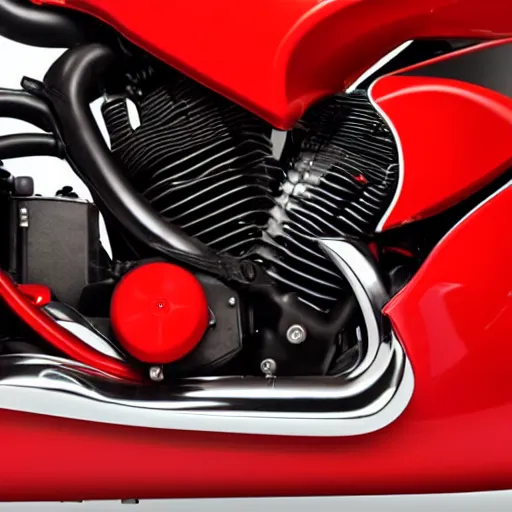 Image similar to a fantasy red glossy modern motorbike with jet engine, photostock, istock