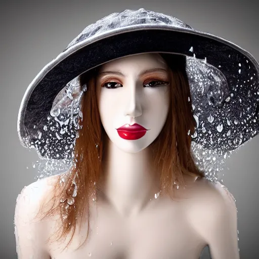 a beautiful hat made out of a splashing water, on a | Stable Diffusion ...