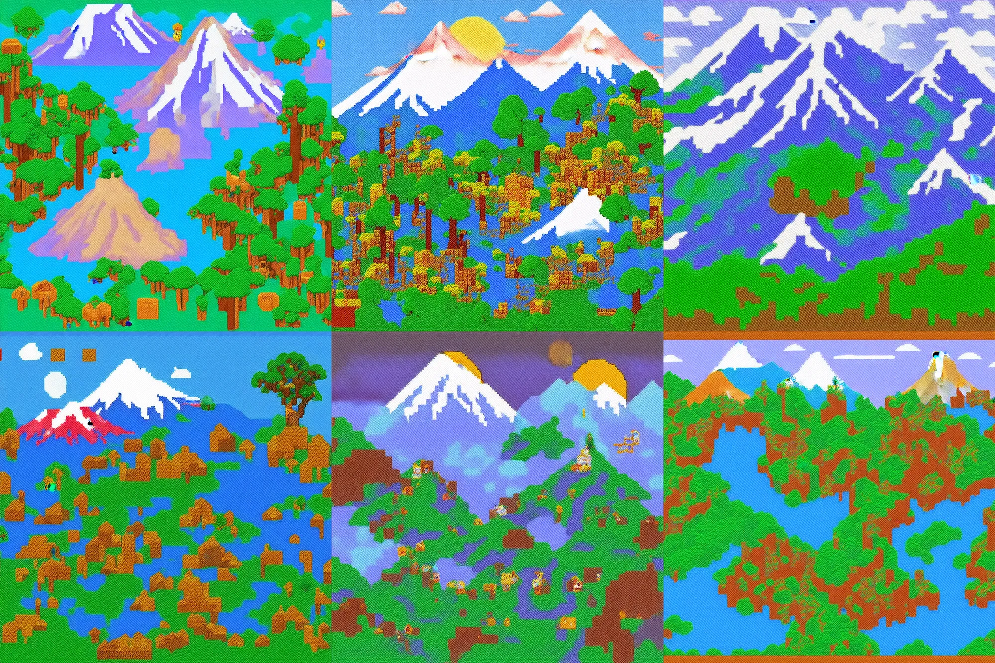 Prompt: Pixel art of moint Fuji