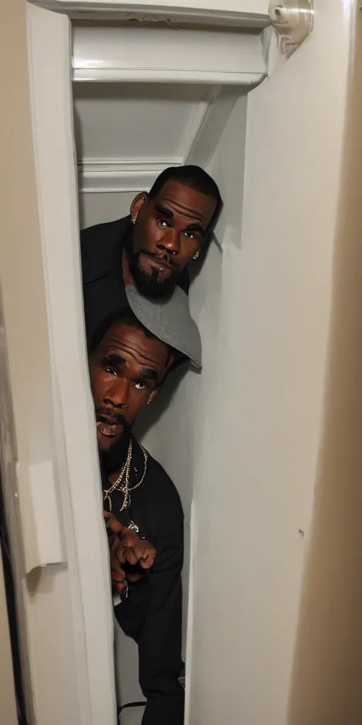 Image similar to r kelly hiding in a closet