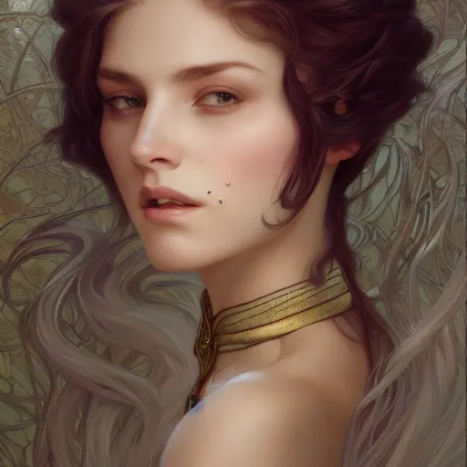 Prompt: god, non-binary, white hair, long hair, intricate, elegant, ethereal, highly detailed, digital painting, artstation, concept art, smooth, sharp focus, illustration, art by artgerm and greg rutkowski and alphonse mucha