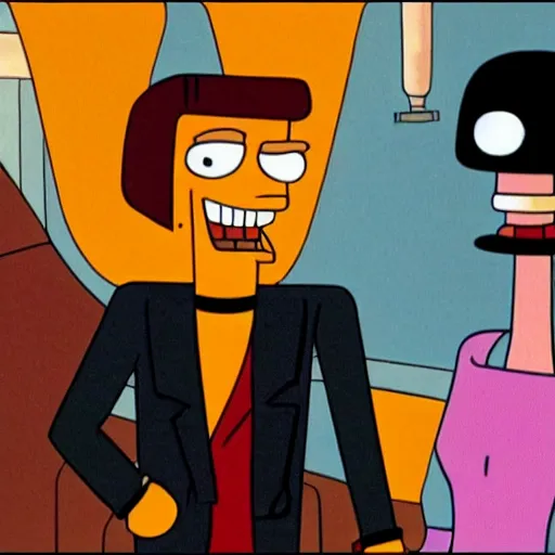 Prompt: bender from Futurama in a pulp fiction movie