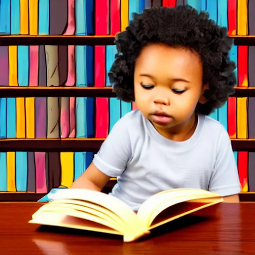 Prompt: a cute adorable phoenix fledgling learning to read in a library #Realistic