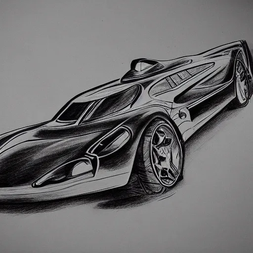 Image similar to ballpoint pen drawing of the batmobile