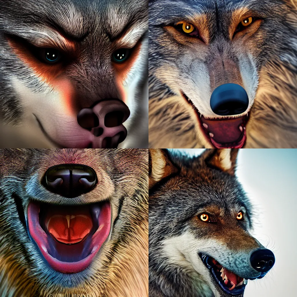 Prompt: very detailed close up werewolf on color photograph 8k