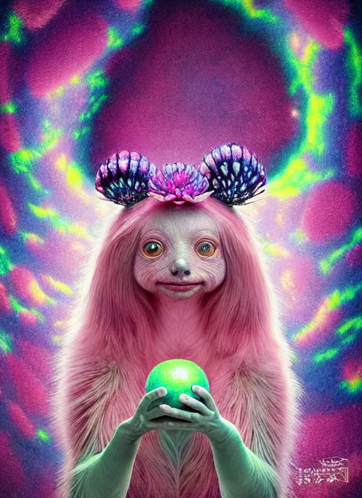 Prompt: hyper detailed 3d render like a Oil painting - kawaii portrait Aurora (a skeksi from dark crystal) seen Eating of the Strangling network of yellowcake aerochrome and milky Fruit and His delicate Hands hold of gossamer polyp blossoms bring iridescent fungal flowers whose spores black the foolish stars by Jacek Yerka, Ilya Kuvshinov, Mariusz Lewandowski, Houdini algorithmic generative render, Abstract brush strokes, Masterpiece, Edward Hopper and James Gilleard, Zdzislaw Beksinski, Mark Ryden, Wolfgang Lettl, hints of Yayoi Kasuma, octane render, 8k