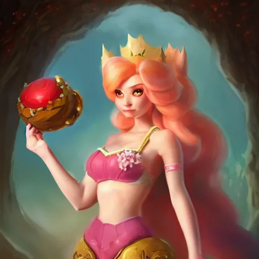 Prompt: princess peach as realistic human character art portrait, matte fantasy painting, deviantart artstation, by jason felix by steve argyle by tyler jacobson by peter mohrbacher, cinema c 9. 0