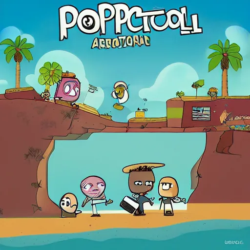 Prompt: poptropica album art, cover art, poster