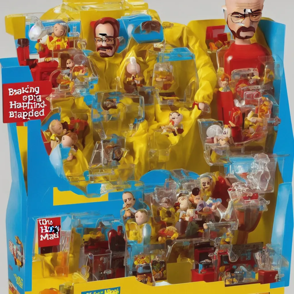 Prompt: breaking bad happy meal toy, photo