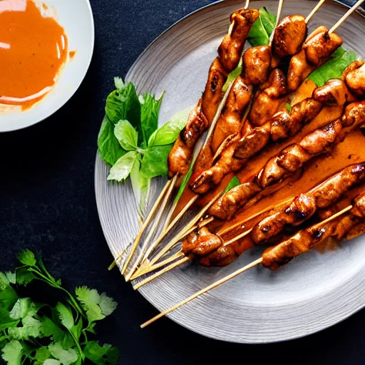 Image similar to a professional photo of chicken satay