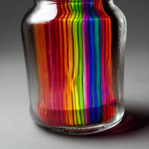 Prompt: a rainbow in a jar, ebay photo