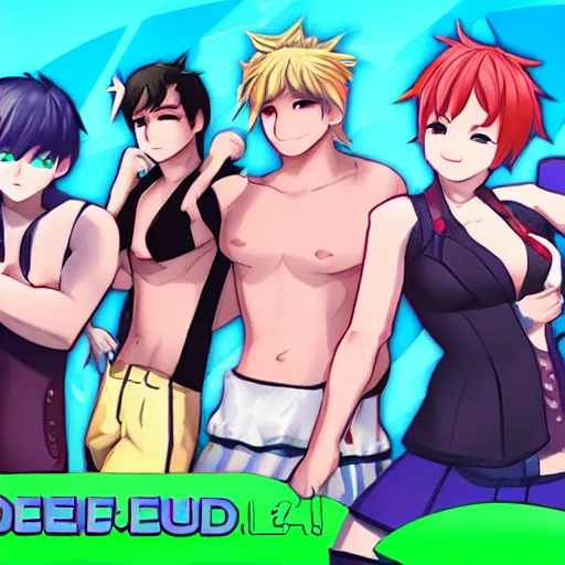 Prompt: huniepop but it is all dudes