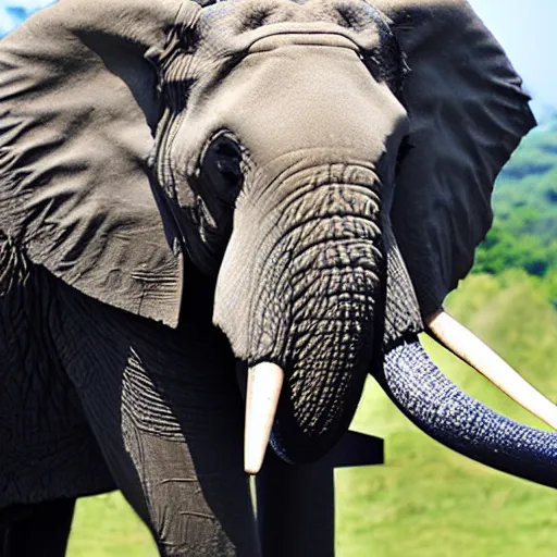 Prompt: photo of an elephant getting a pcr covid 1 9 test