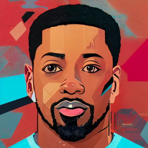 Image similar to Dwyane Wade profile picture by Sachin Teng, asymmetrical, Organic Painting , Matte Painting, geometric shapes, hard edges, graffiti, street art:2 by Sachin Teng:4