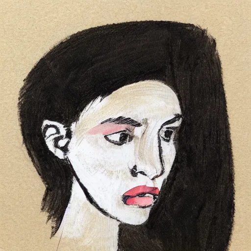 Prompt: female portrait, layered paper