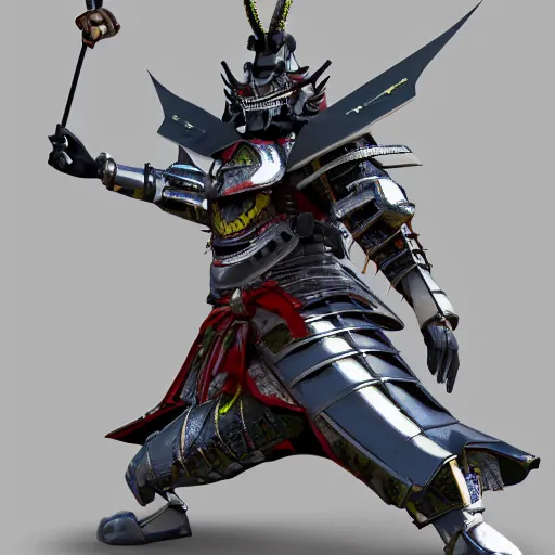 Prompt: a mechanical dragon samurai in japanese armor, full body, unreal engine 5, 8k