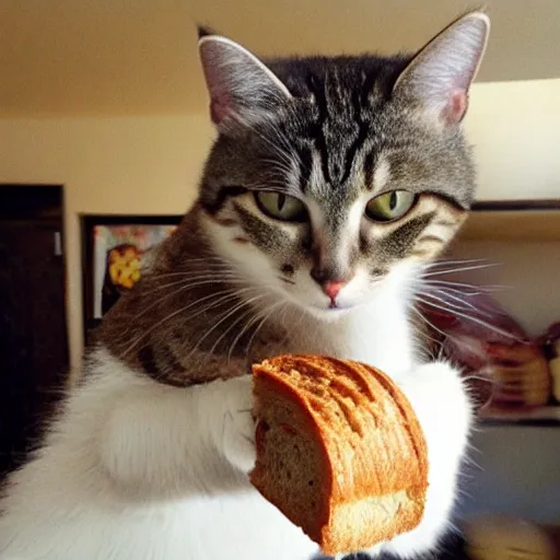 Prompt: you thought it was bread but no it was me the cat